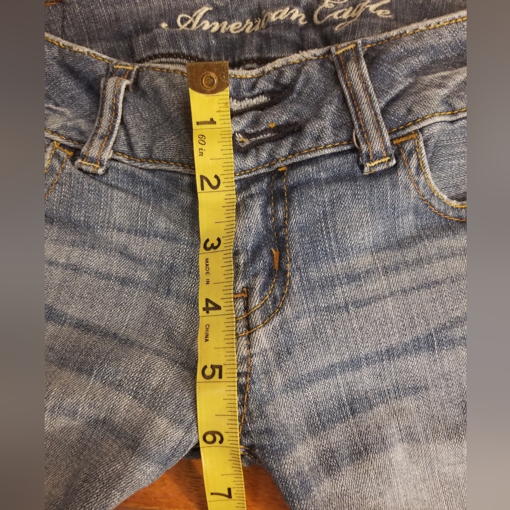 American Eagle Denim Jeans size 00 vintage Y2K decorative stitching stretch - Picture 15 of 16